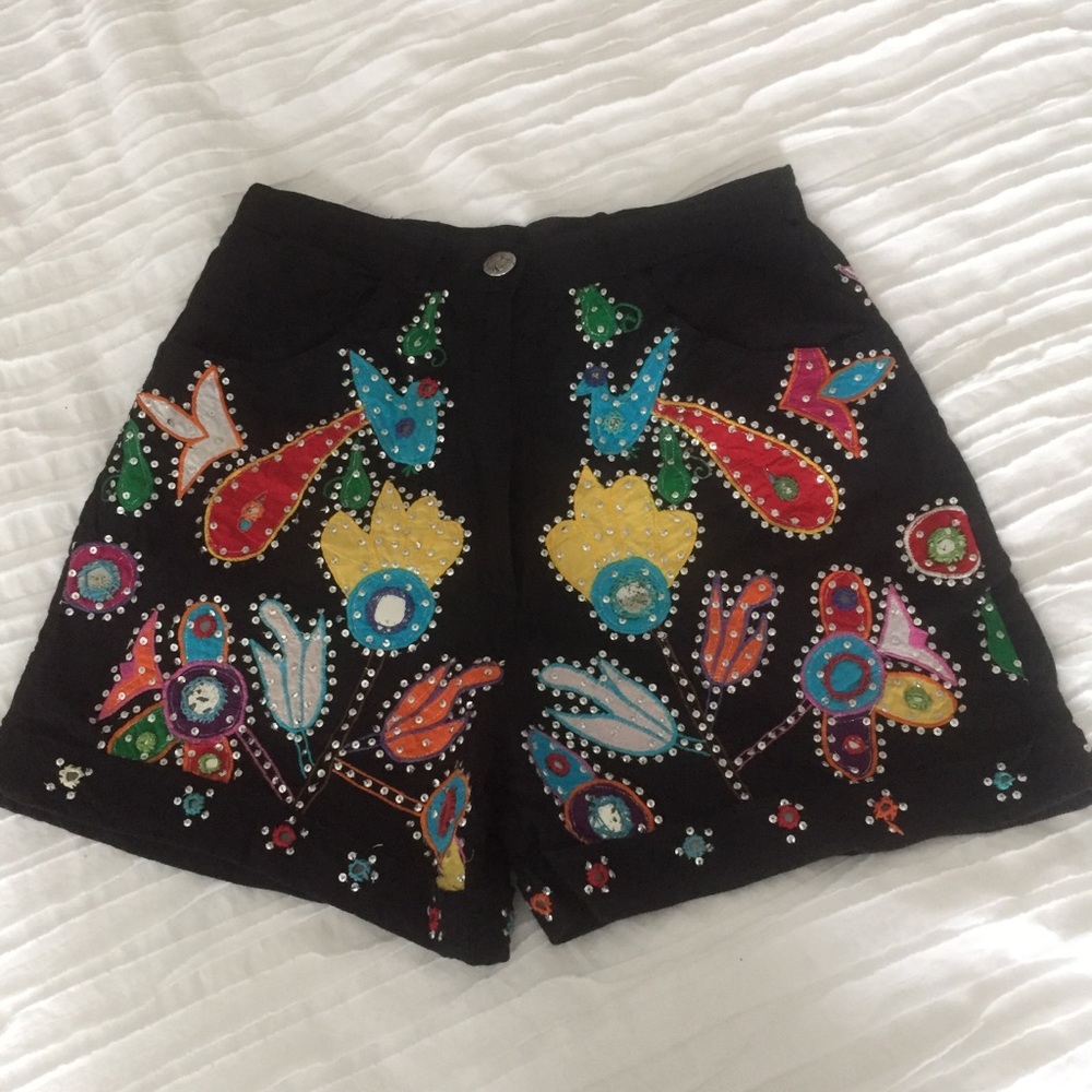 Other Destinations Colorful Sequin Mirror Shorts